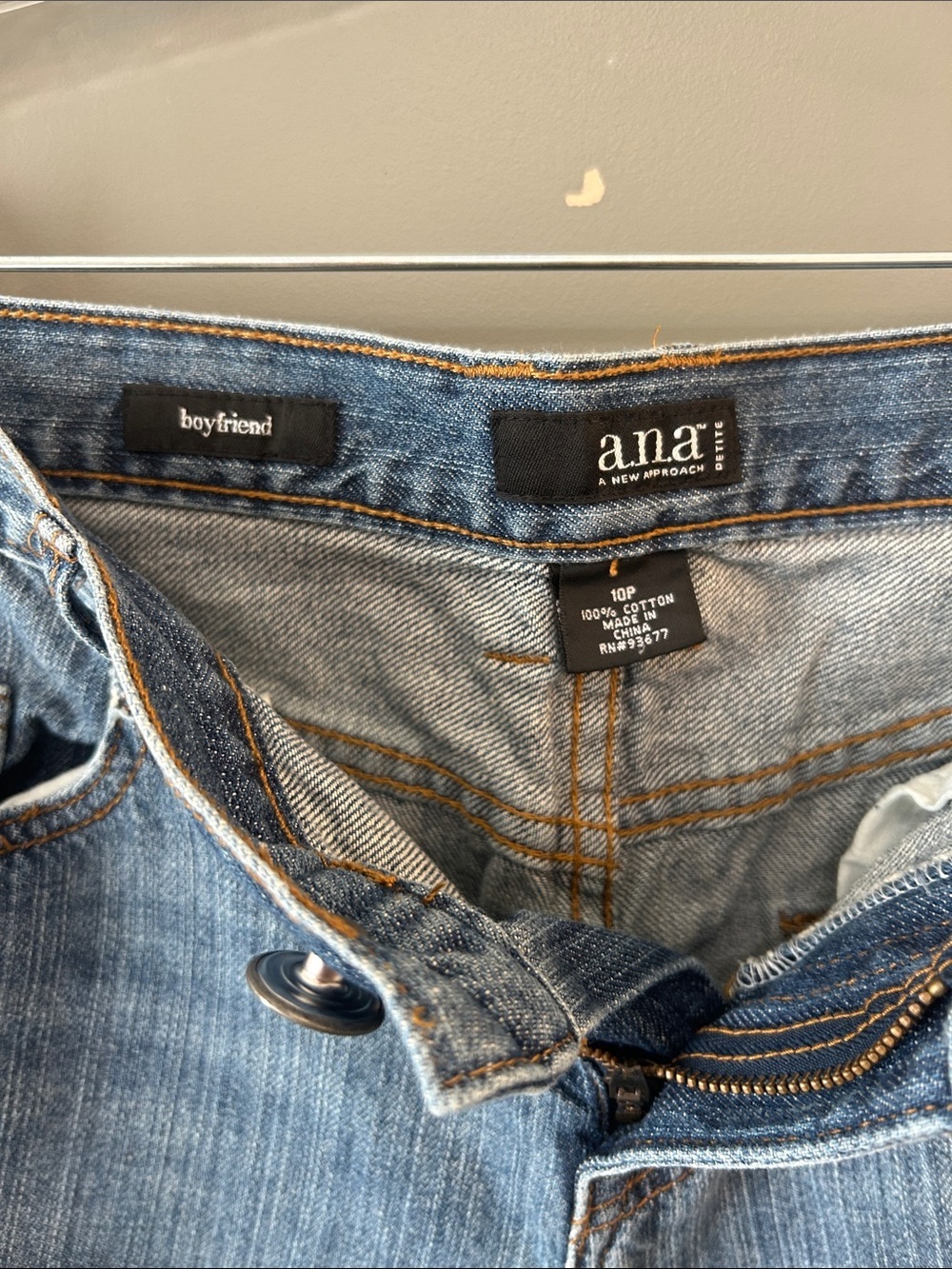 a.n.a Women's Distressed Knee-Length Denim Shorts - Light Blue Bermuda’s - Picture 3 of 3